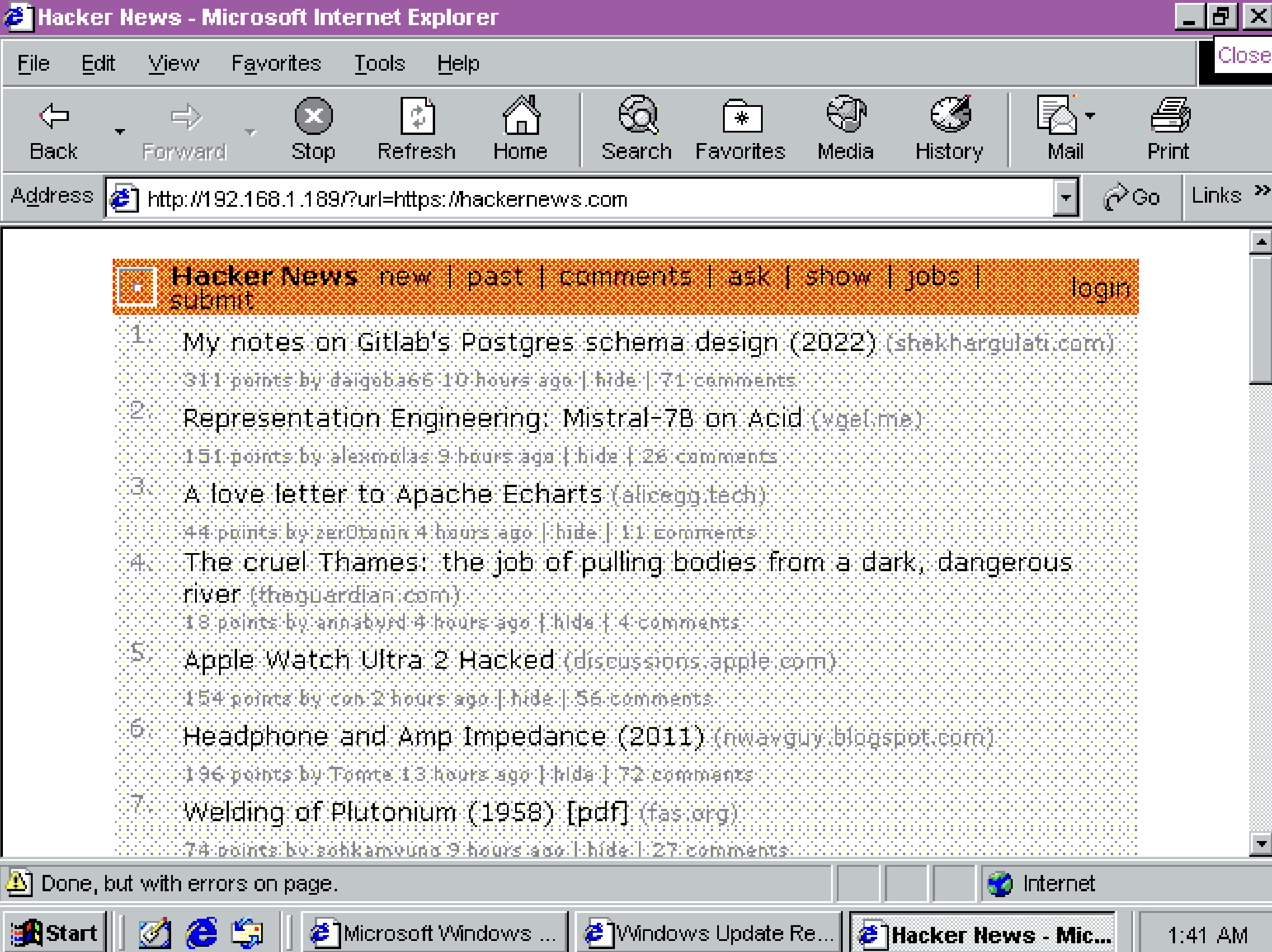 Windows 98 IE 6 Screenshot